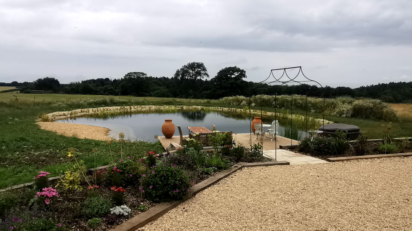 Natural Swimming pond in Failand Somerset by turtle swimming ponds